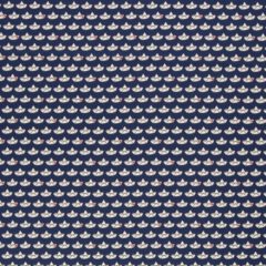 Baumwolle Papierboote mit Herz dkl.blau
