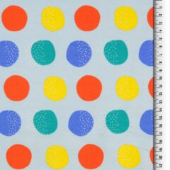 Jersey bunte Kreise hellblau